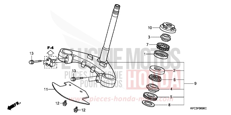 LENKSCHAFT von Varadero 125 SHIELD SILVER METALLIC (NH480) von 2002